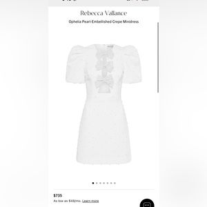 Rebecca Vallance Ophelia Pearl-Embellished Crepe Minidress